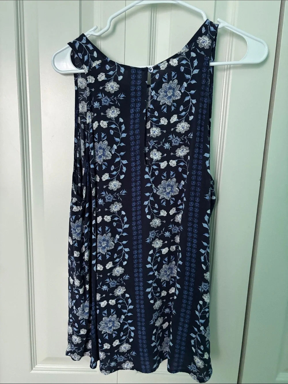 Sonoma Navy, White and Pink Tie-Dye Sleeveless Tank Plus Flowered blue tank top